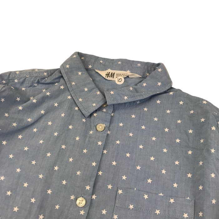 H&M 10 years light blue stars shirt