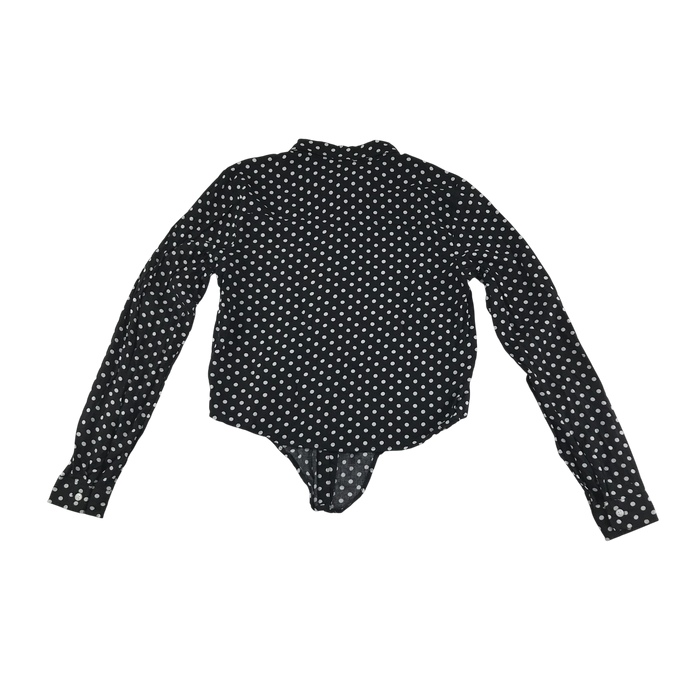 H&M 11-12 years black polka dot shirt