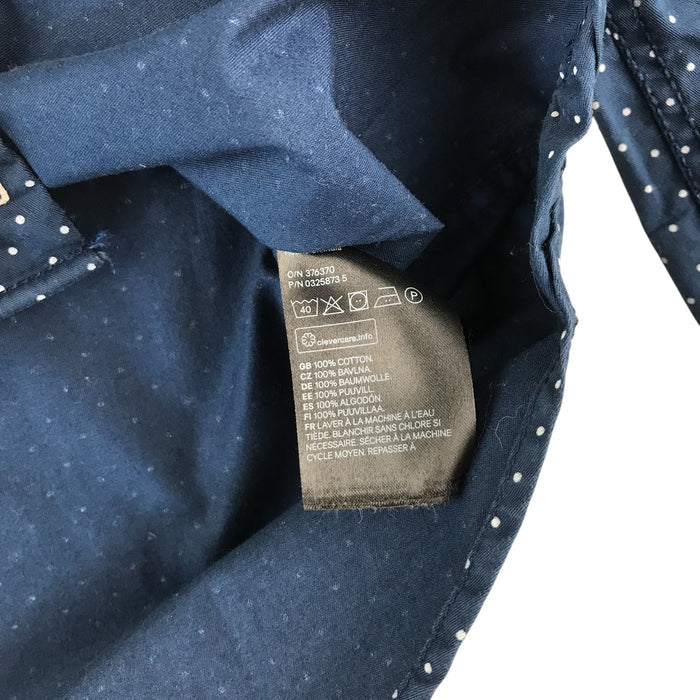 H&M 11-12 years navy with white polka dots buttoned cotton