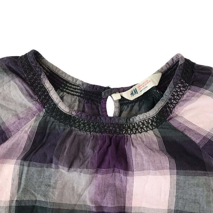 H&M 11-12 years purple check blouse