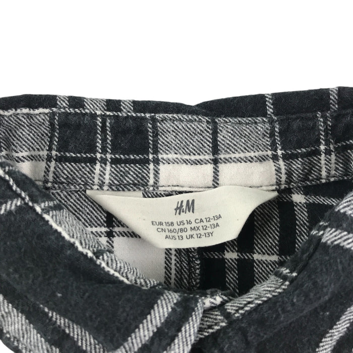 H&M 12-13 years black and white checked shirt