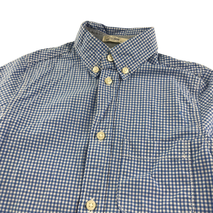 H&M 5-6 years blue and white checked long sleeve cotton shirt