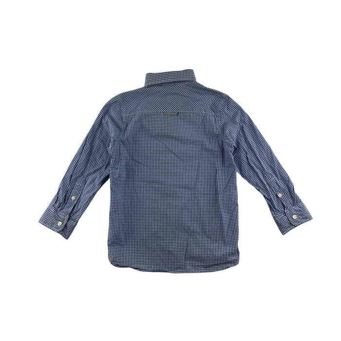 H&M 5-6 years blue and white checked long sleeve cotton shirt