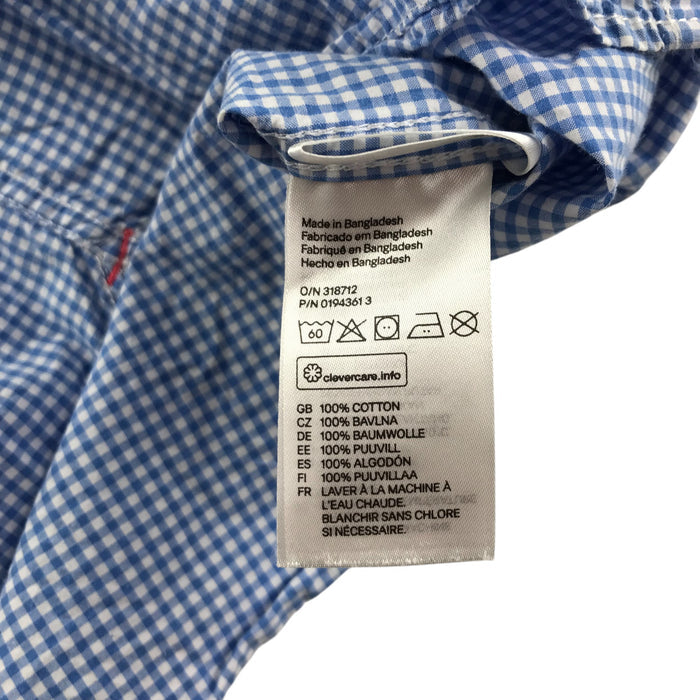 H&M 5-6 years blue and white checked long sleeve cotton shirt