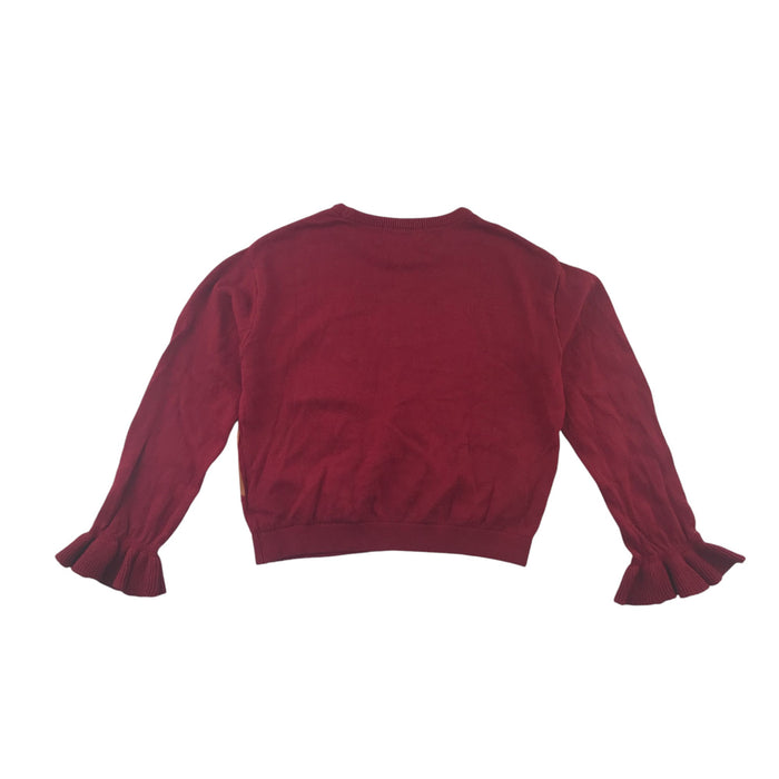 H&M 5-6 years burgundy sequin festive sequin cropped cotton jumper