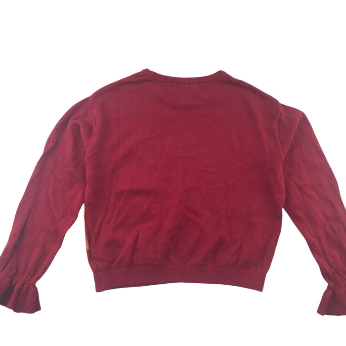 H&M 5-6 years burgundy sequin festive sequin cropped cotton jumper