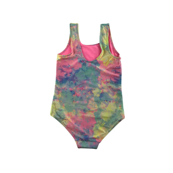H&M 5-6 years pink blue paint splash swimsuit