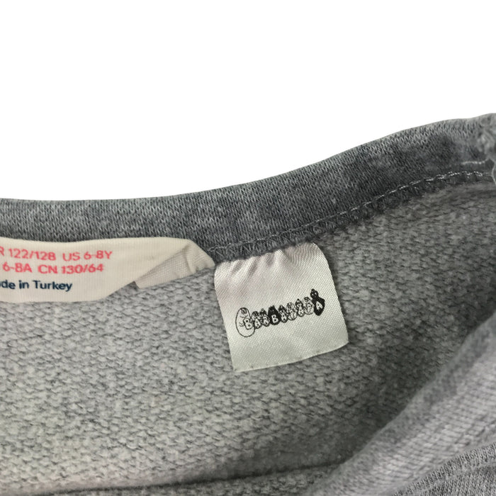 H&M 7-8 years grey crewneck monster velvet sweater