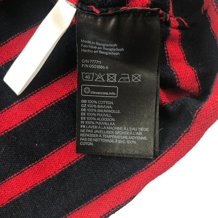 H&M 7-8 years red and navy striped cotton jumper