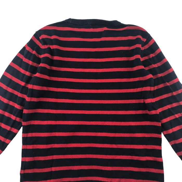 H&M 7-8 years red and navy striped cotton jumper