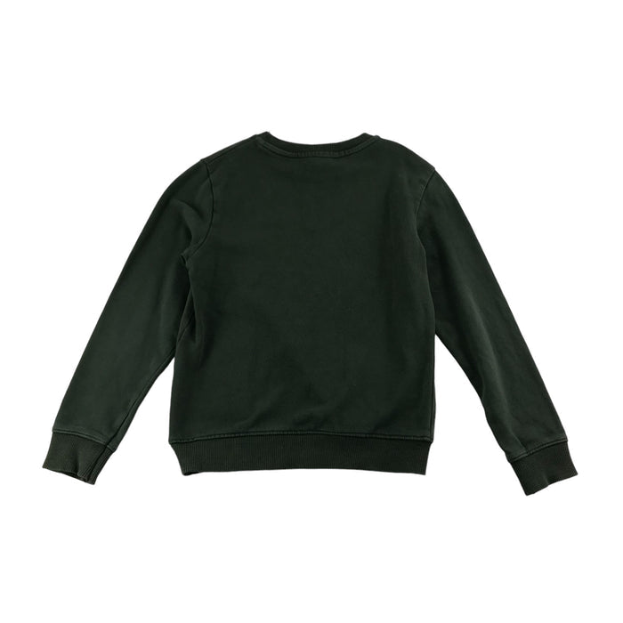 H&M 7 years khaki green sequin dinosaur cotton sweater