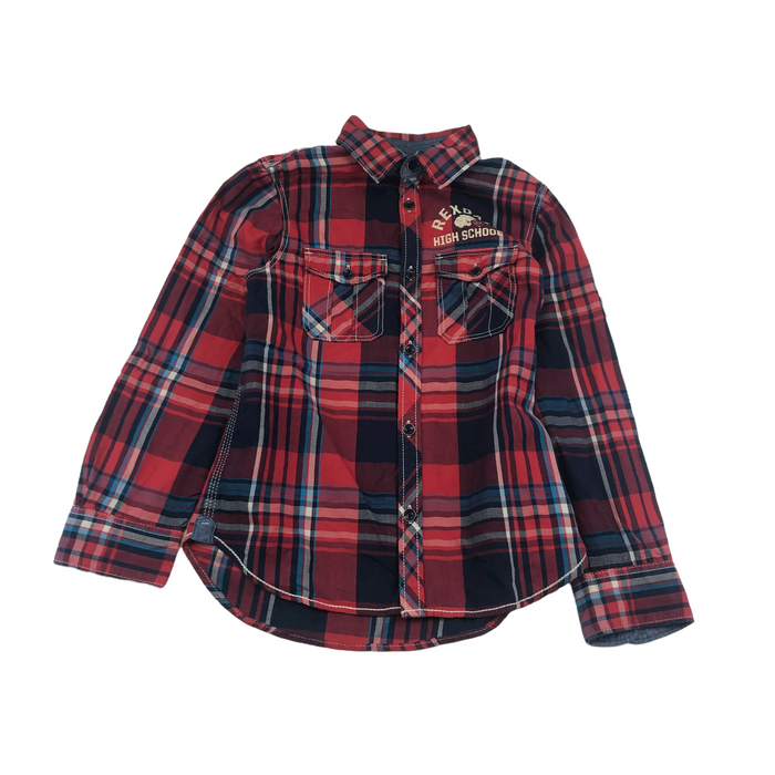 H&M 8 years red checked shirt