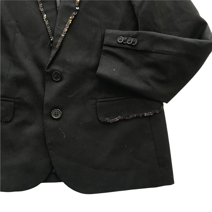 H&M 9-10 years black blazer jacket with sequin rib