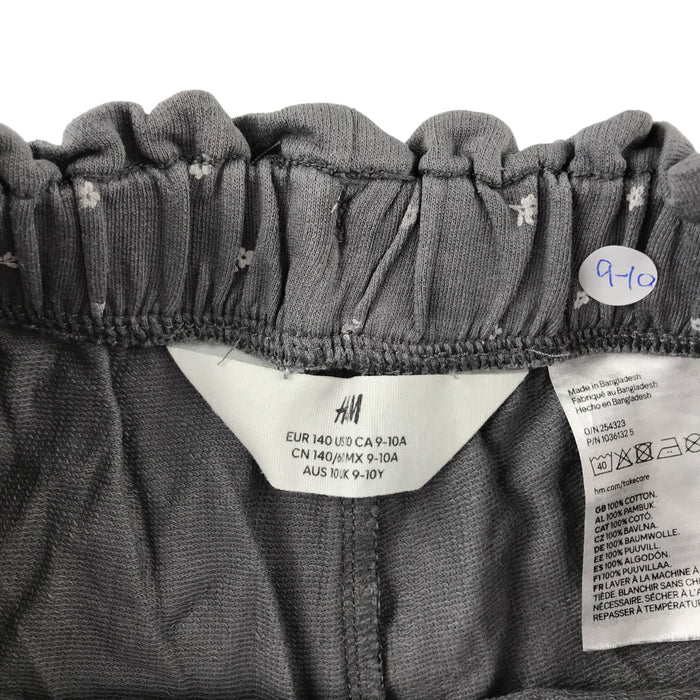 H&M 9 years dark grey cotton flower print shorts