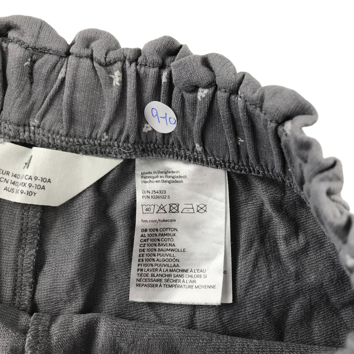 H&M 9 years dark grey cotton flower print shorts