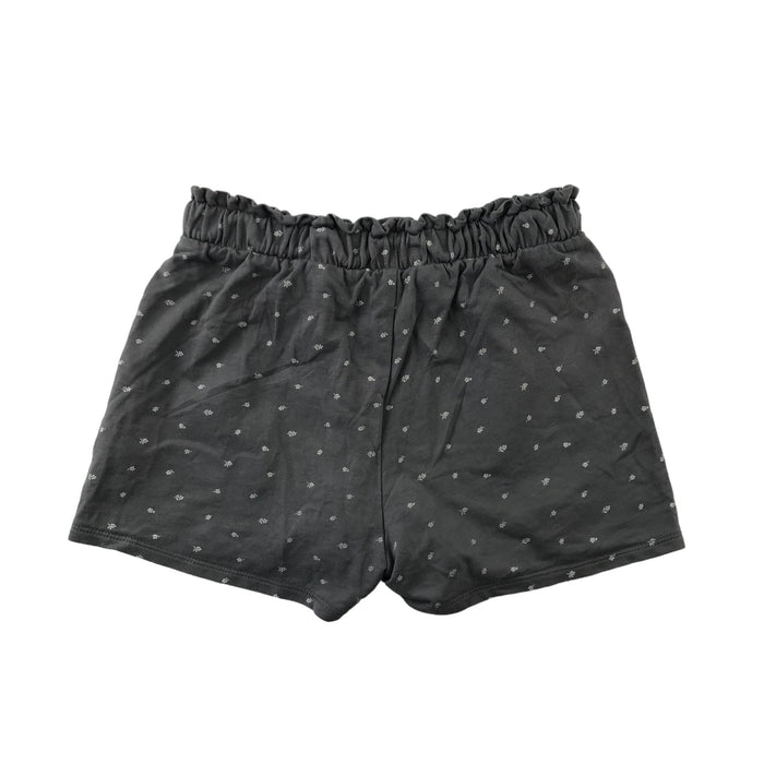 H&M 9 years dark grey cotton flower print shorts