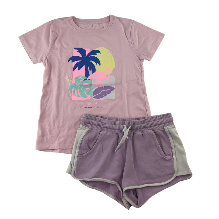 H&M and Dunnes summer bundle 9-10 years pink t-shirt and lilac shorts cotton