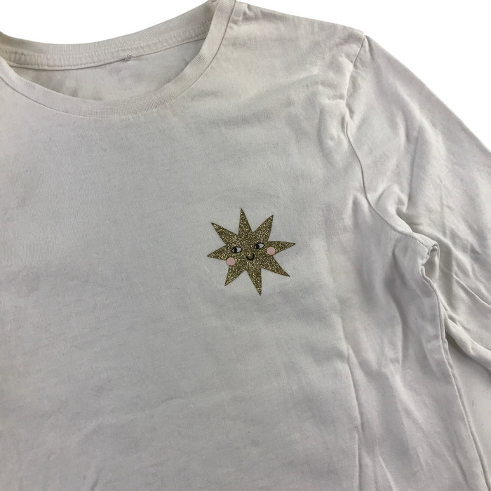 H&M and George summer bundle 6-7 years white celestial t-shirt and yellow shorts cotton
