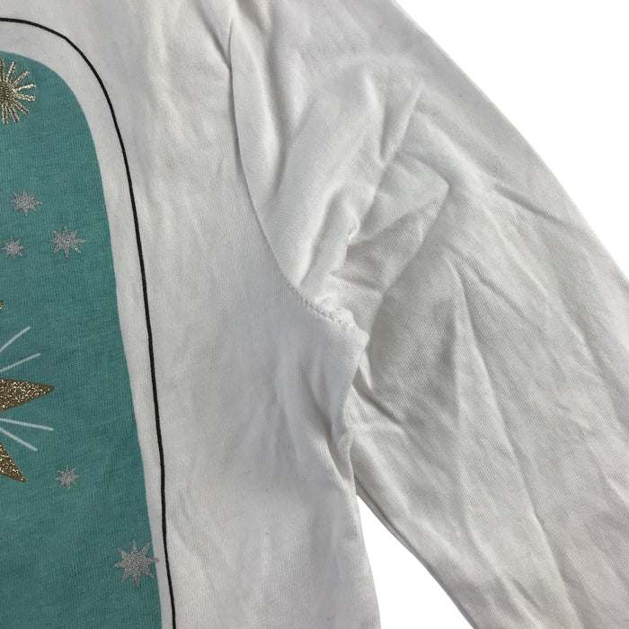 H&M and George summer bundle 6-7 years white celestial t-shirt and yellow shorts cotton