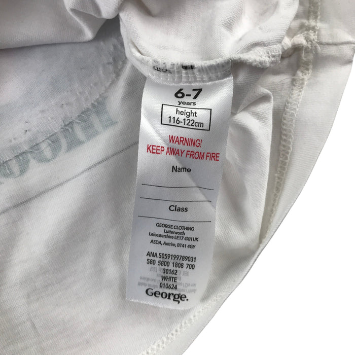 H&M and George summer bundle 6-7 years white celestial t-shirt and yellow shorts cotton