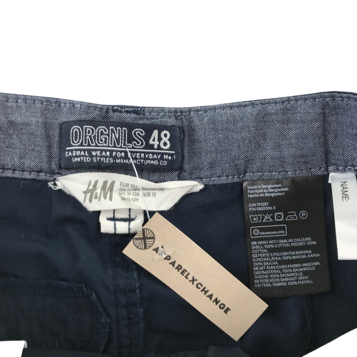 H&M and Primark 11-12 years shorts bundle navy and light grey cotton chinos