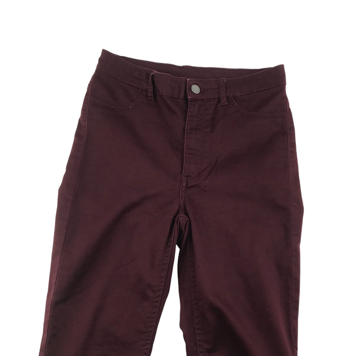 H&M womens UK 10 burgundy skinny jeans