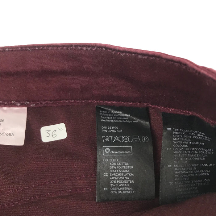 H&M womens UK 10 burgundy skinny jeans