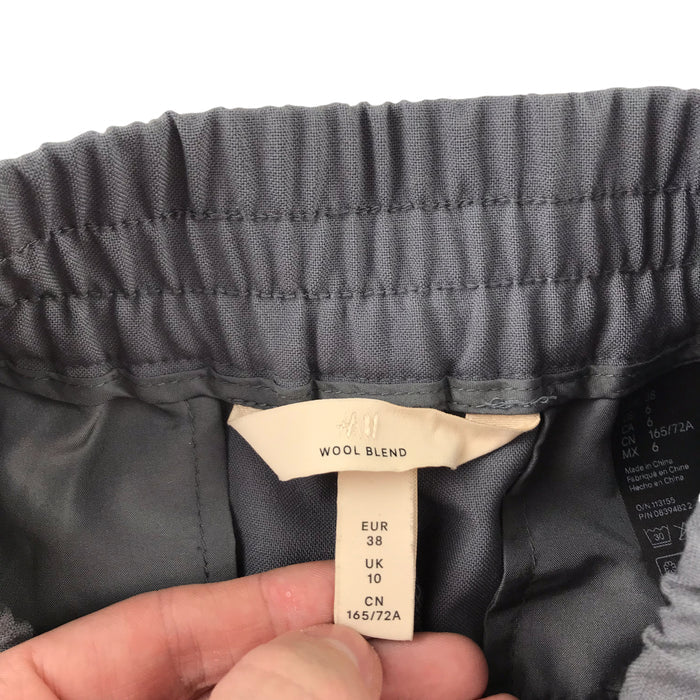H&M womens UK 10 grey smart regular fit wool trousers
