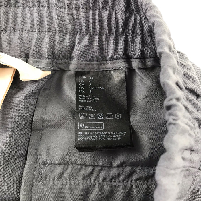 H&M womens UK 10 grey smart regular fit wool trousers