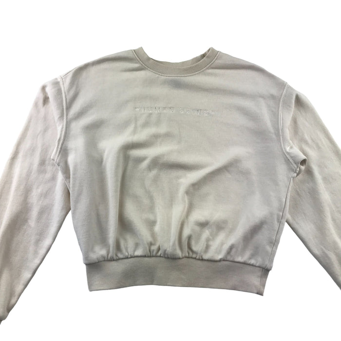 H&M women's XS cream embroidered human being sweater