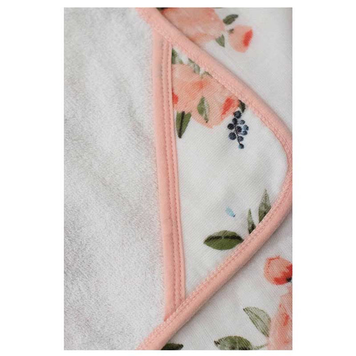 Little Unicorn Hooded Towel & Wash Cloth Set – Watercolour Roses | Koop.co.nz
