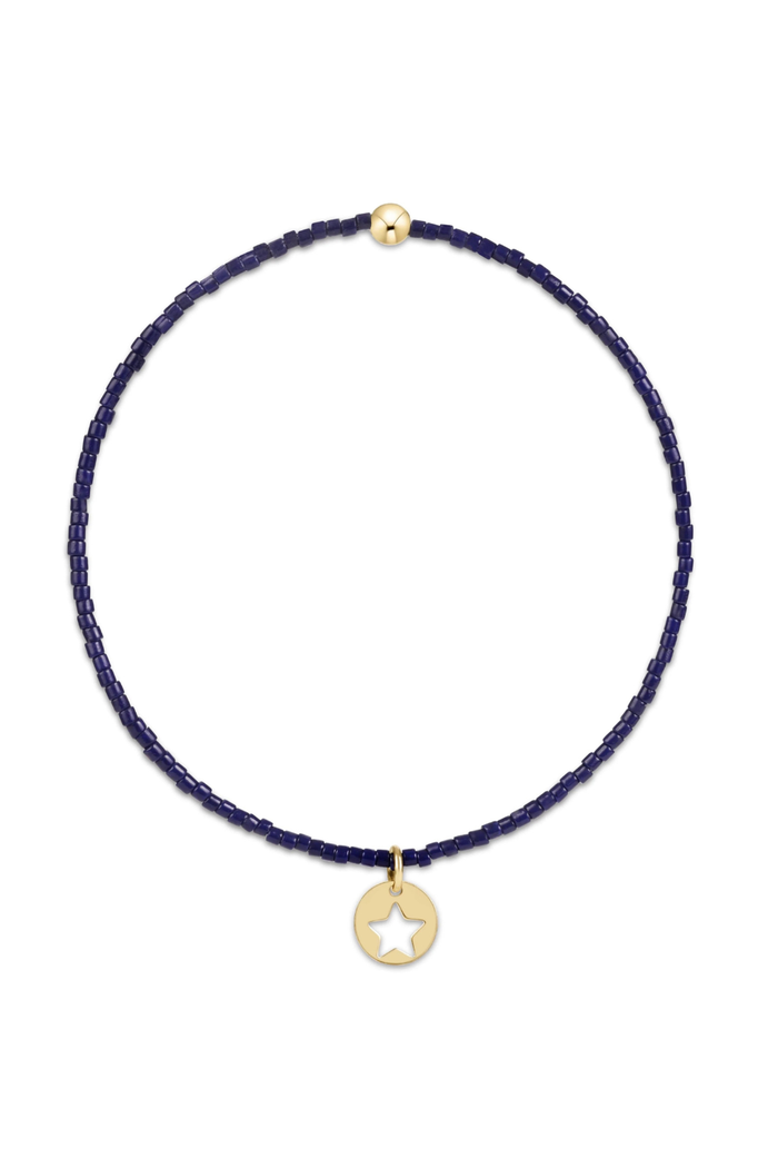 Hope Classic Bracelet- Navy- Star Small Gold Disc