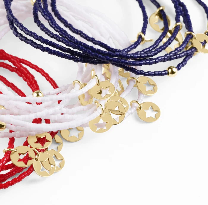 Hope Classic Bracelet- Navy- Star Small Gold Disc