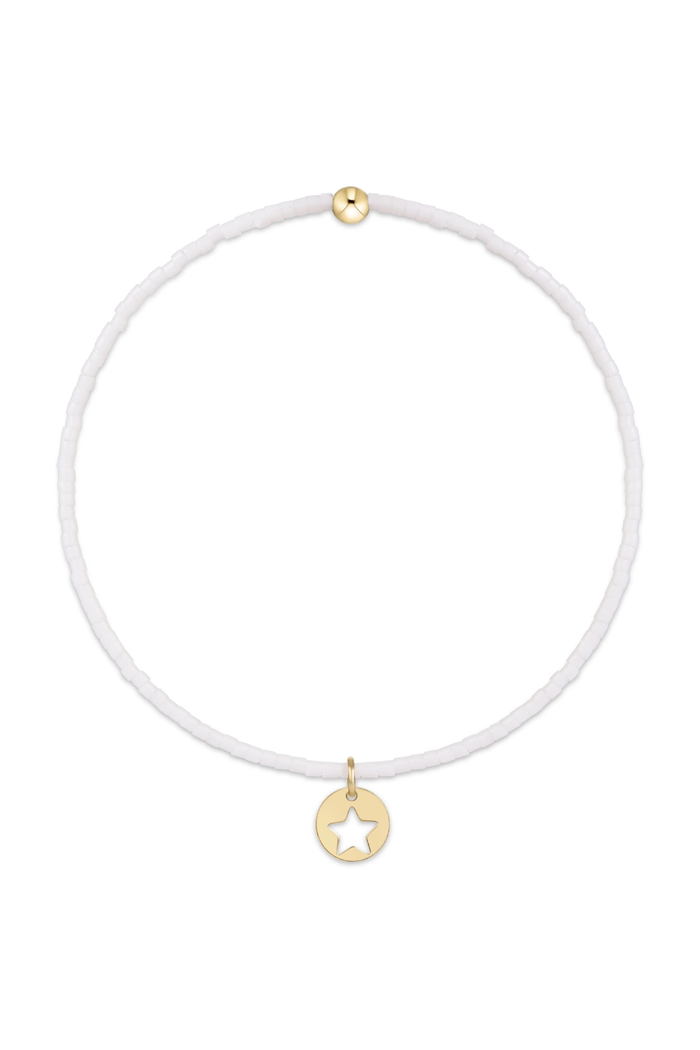 Hope Classic Bracelet- White- Star Small Gold Disc