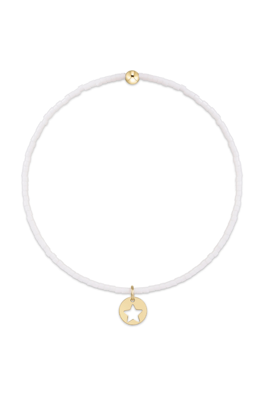Hope Classic Bracelet- White- Star Small Gold Disc