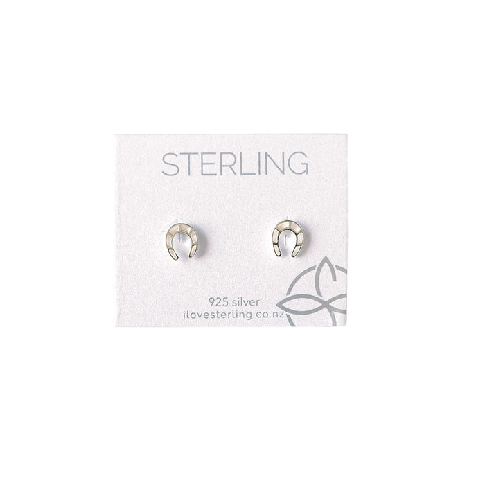 Sterling Horseshoe Silver Stud Earrings | Koop.co.nz