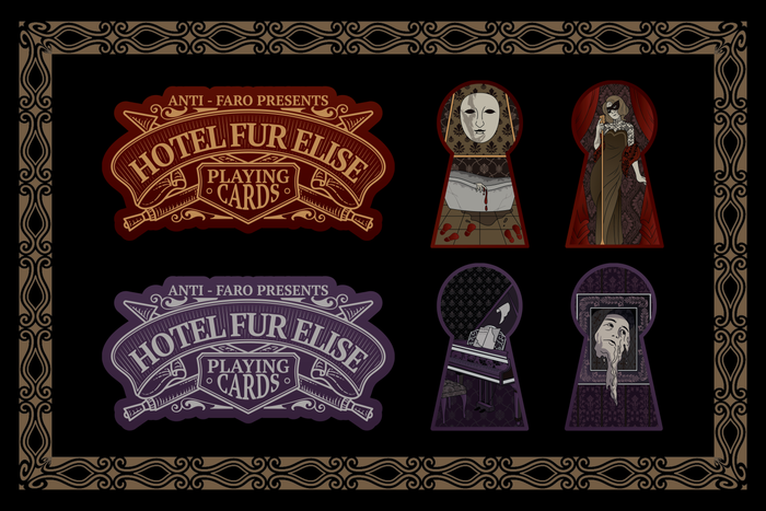 Hotel Fur Elise Playing Cards - Die-cut Sticker Set