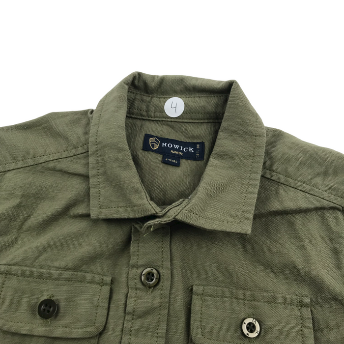 Howick Khaki Green Short Sleeve Shirt Age 4