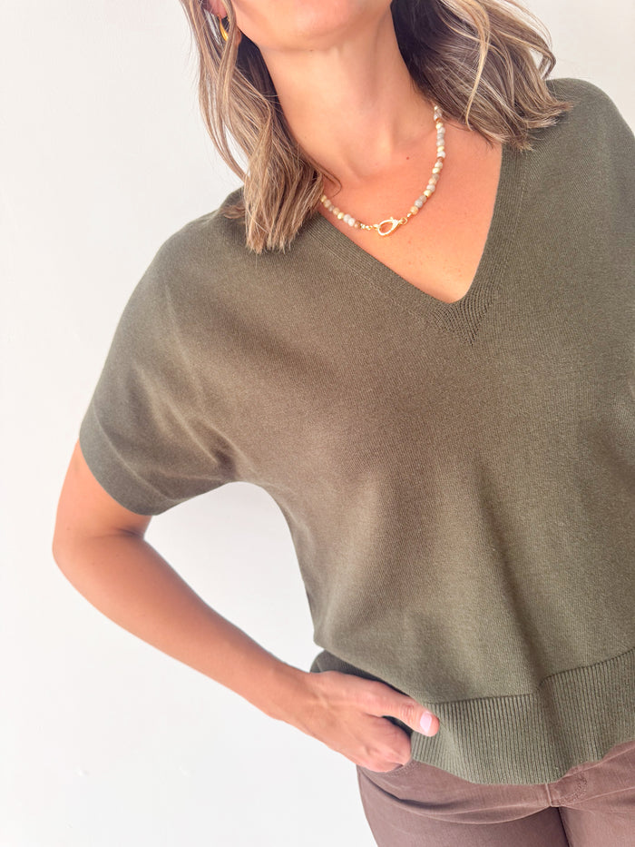 Liverpool Hunter Short Sleeve Sweater – women's sweater