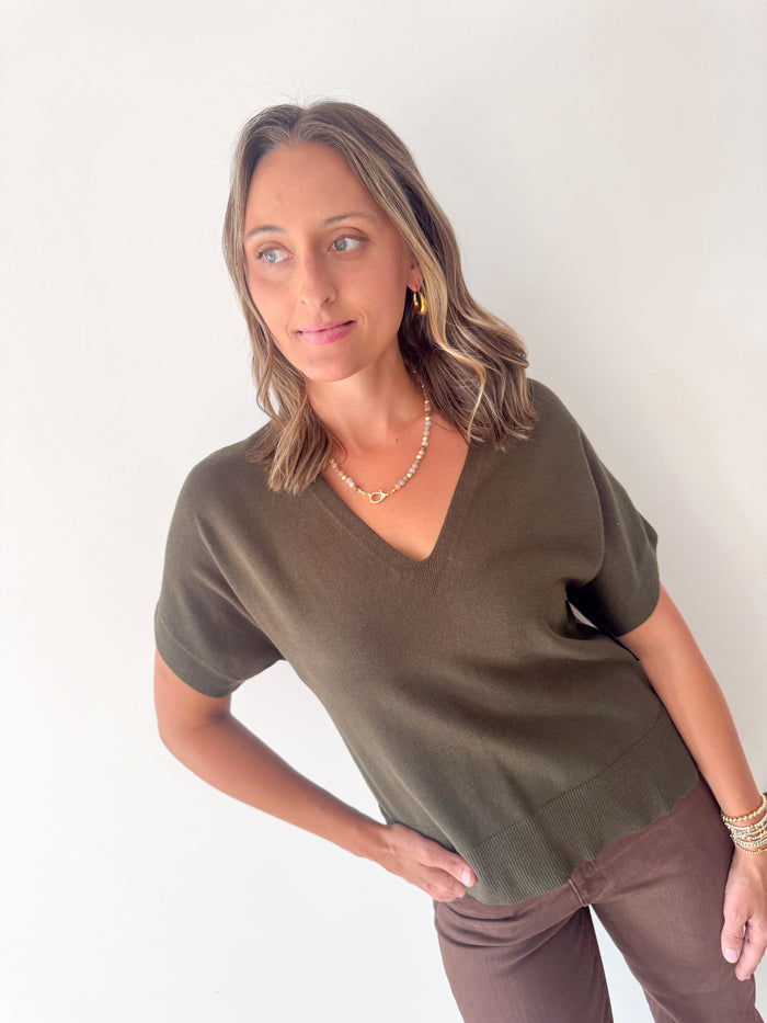 Liverpool Hunter Short Sleeve Sweater – women's sweater