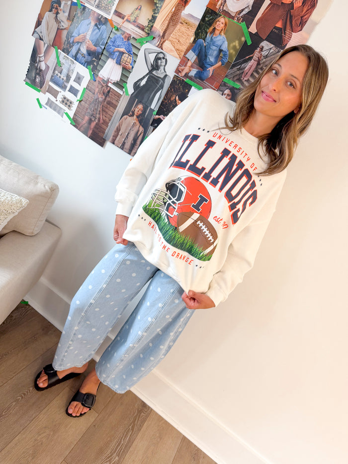 Gameday Social Illinois Malone Multimedia OS Fleece Crew – women's sweatshirt