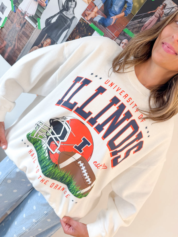 Gameday Social Illinois Malone Multimedia OS Fleece Crew – women's sweatshirt