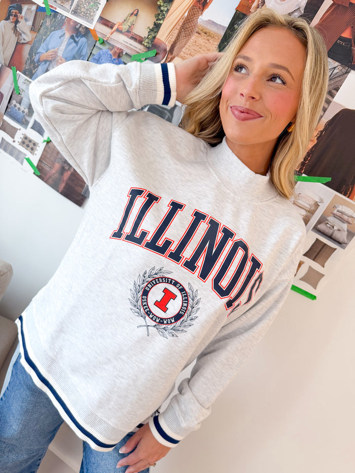 Gameday Couture Illinois Tailgate Mock Neck – women's sweatshirt