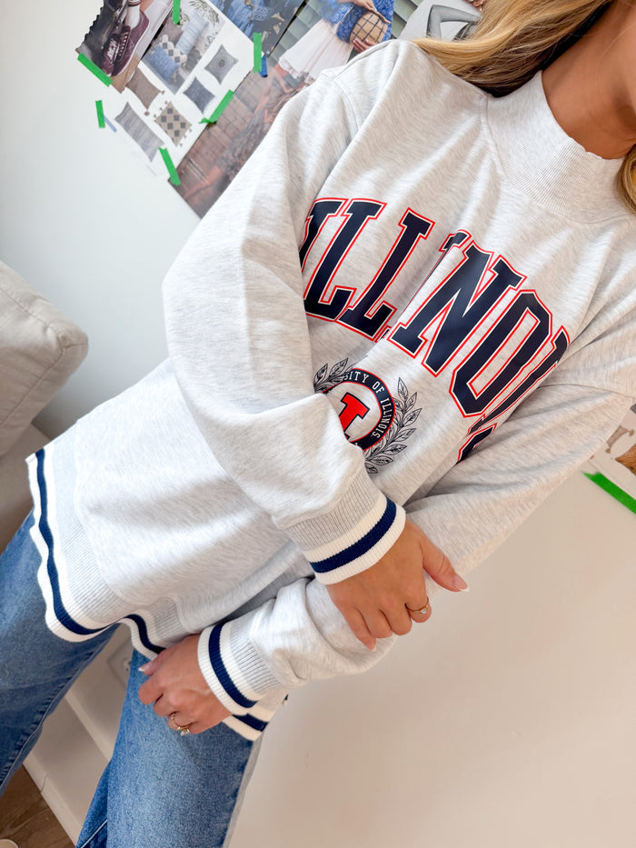 Gameday Couture Illinois Tailgate Mock Neck – women's sweatshirt