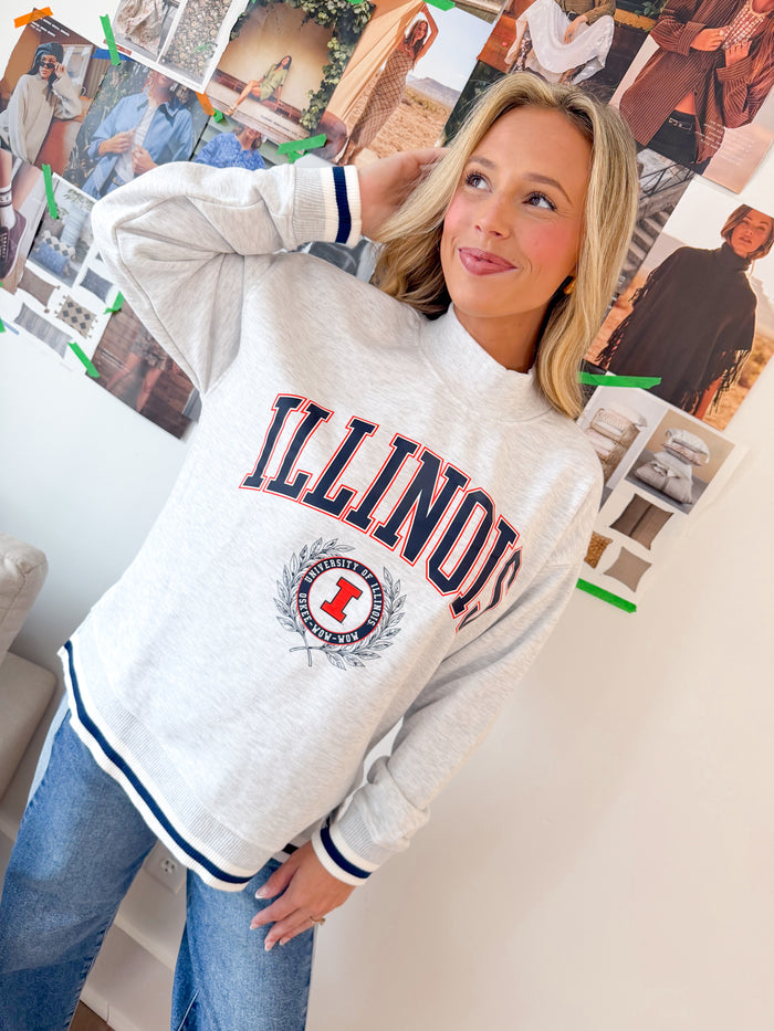 Gameday Couture Illinois Tailgate Mock Neck – women's sweatshirt