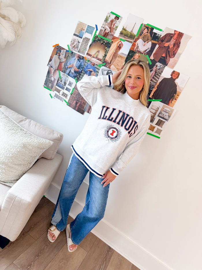 Gameday Couture Illinois Tailgate Mock Neck – women's sweatshirt