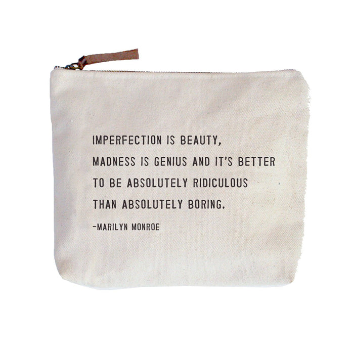Imperfection Is Beauty Canvas Zip Bag