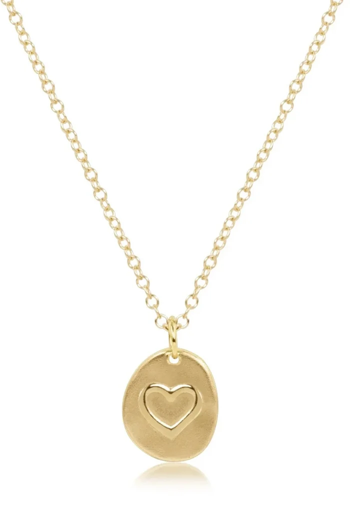 Inspire Love Small Gold Disc 16" Necklace Gold