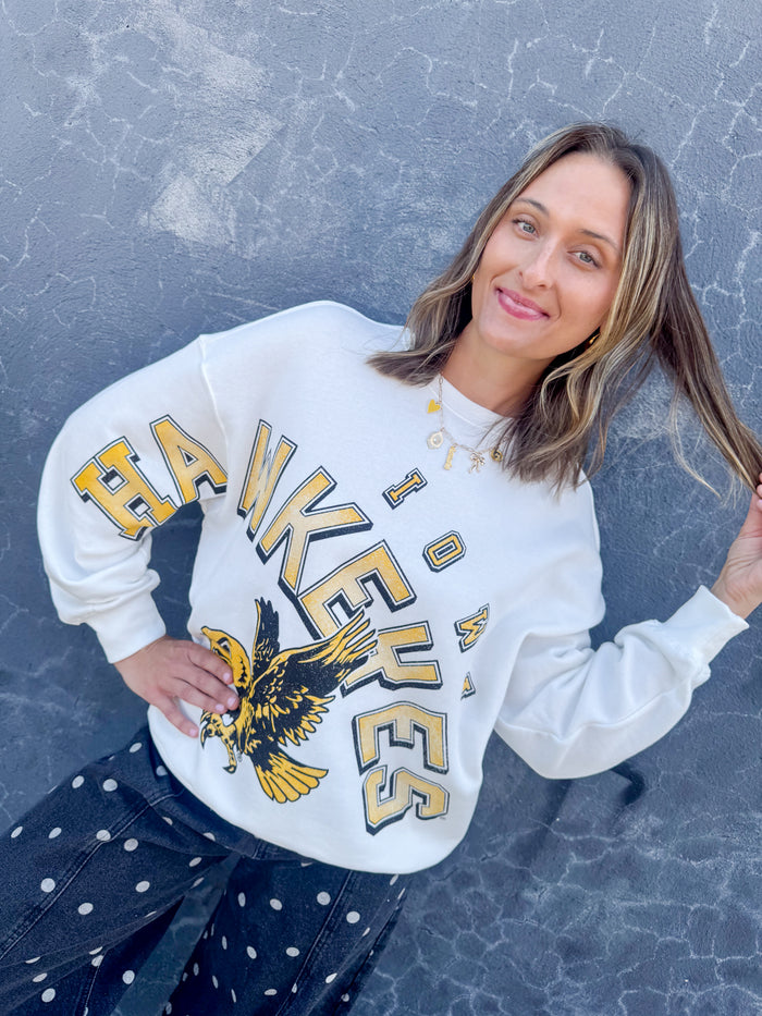 Gameday Social Iowa Bryant Lantern Sleeve Crewneck – women's sweatshirt