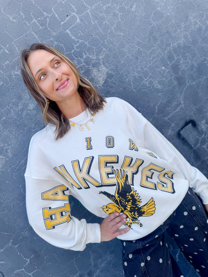 Gameday Social Iowa Bryant Lantern Sleeve Crewneck – women's sweatshirt